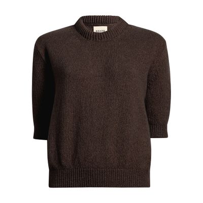 Khaite Davin Cashmere Round_neck Sweater In Brown