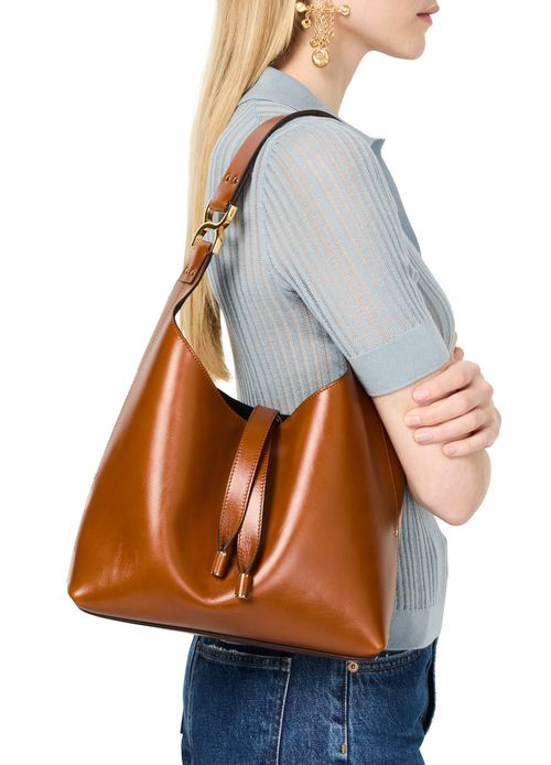CHLOE Marcie small glossy leather hobo bag