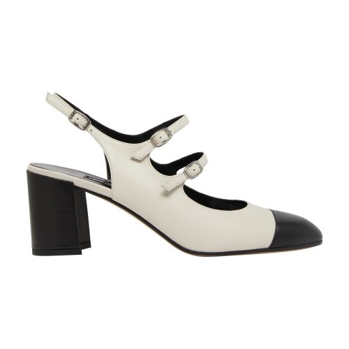 Carel Papaya Slingbacks In Cuir_beige_noir