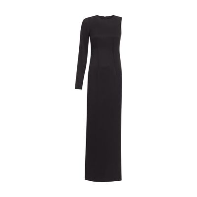 Mm6 Maison Margiela Fluid Cupro Twill Long Dress In Black