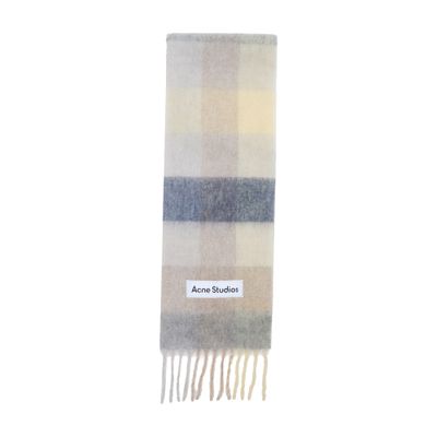 Acne Studios Vally Scarf With Fringes In Blue