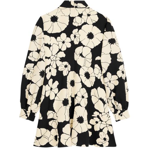 CELINE Skater mini dress in wool organza