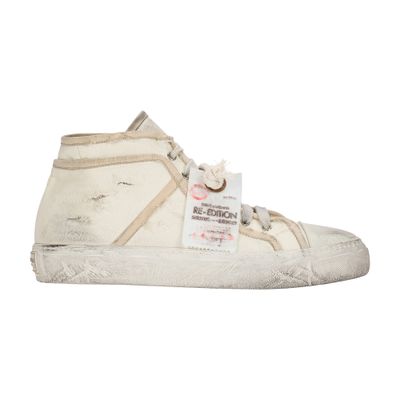 Dolce & Gabbana Fabric Vintage Mid-top Sneakers In Beige Ivory