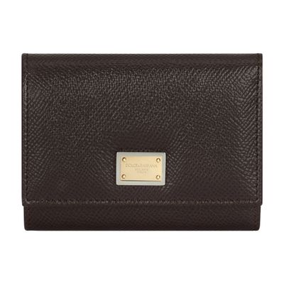 Shop Dolce & Gabbana Dauphine Calfskin Wallet In Gold