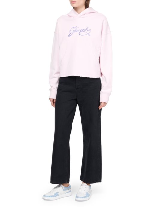 GIVENCHY Cropped hoodie in fleece with GIVENCHY snake print