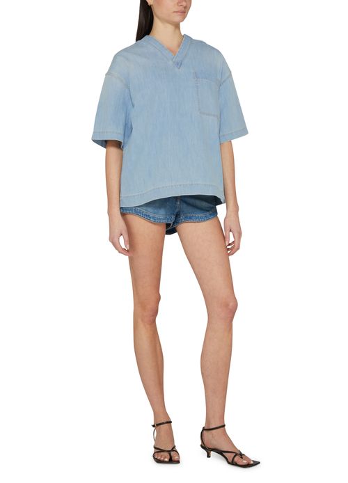 BOTTEGA VENETA T-Shirt en denim légèrement décoloré