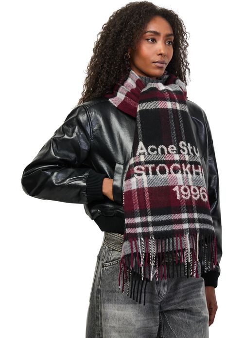 ACNE STUDIOS Écharpe à carreaux avec logo