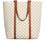 Museum bag in textile with Triomphe canvas print and calfskin - CELINE