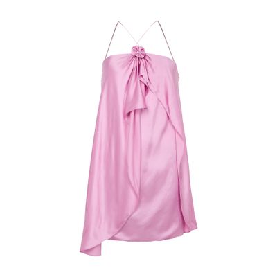 Acne Studios Dumika Draped Satin Halter Minidress
