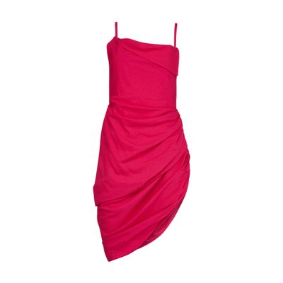 Jacquemus Saudade Stretch Viscose Dress In Pink