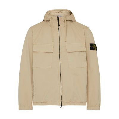 Stone Island Jacket With Logo Patch In Brown