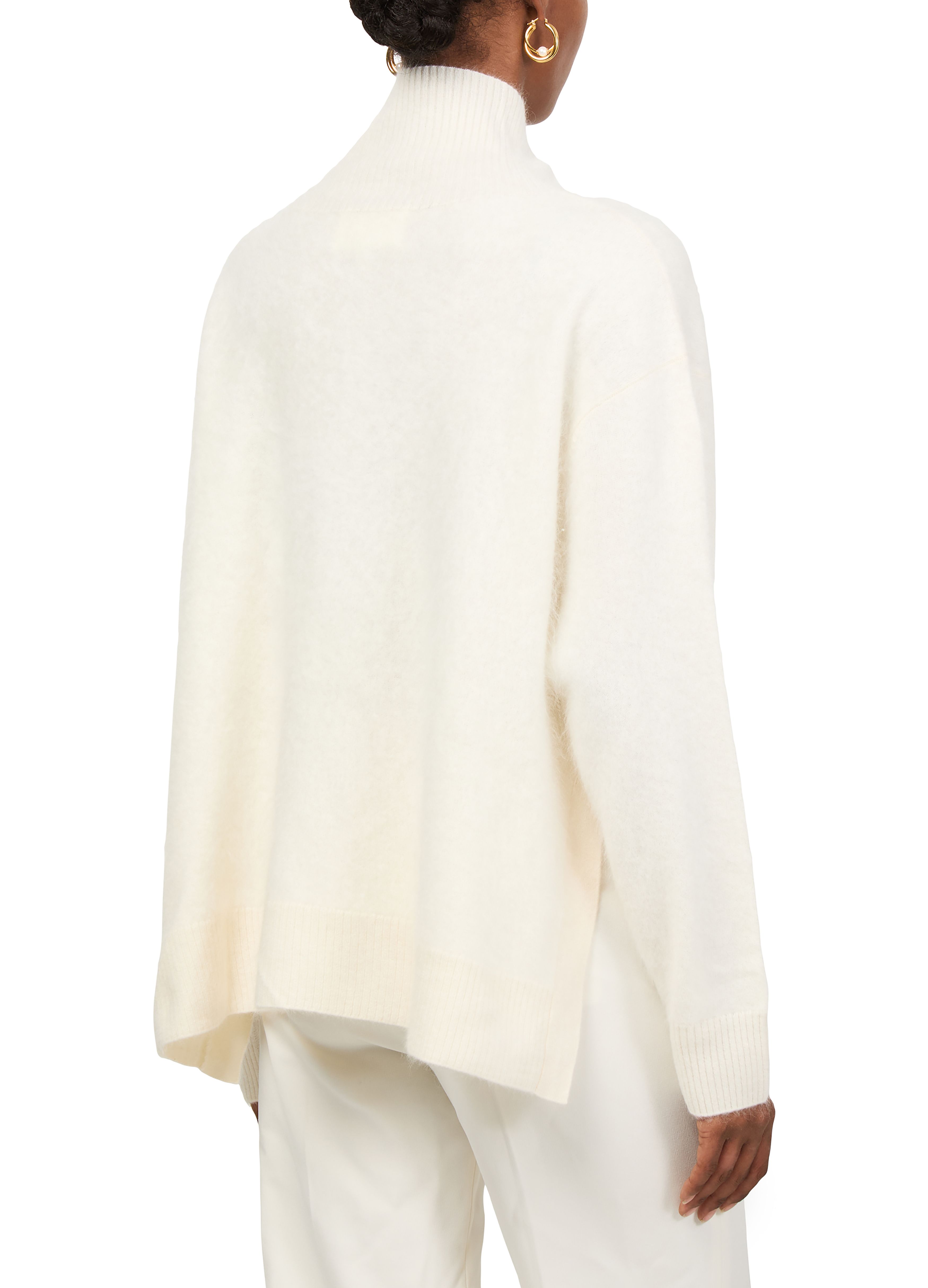 Oversized high-neck brushed cashmere sweater thumbnail 4