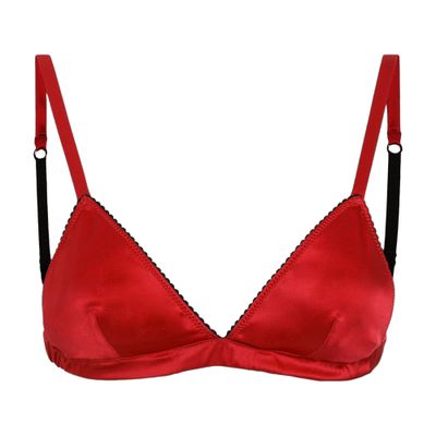 Dolce & Gabbana Satin Triangle Bra In Multicolor