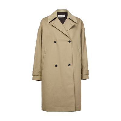 Rohe Garden Coat With Suede Collar In Beige