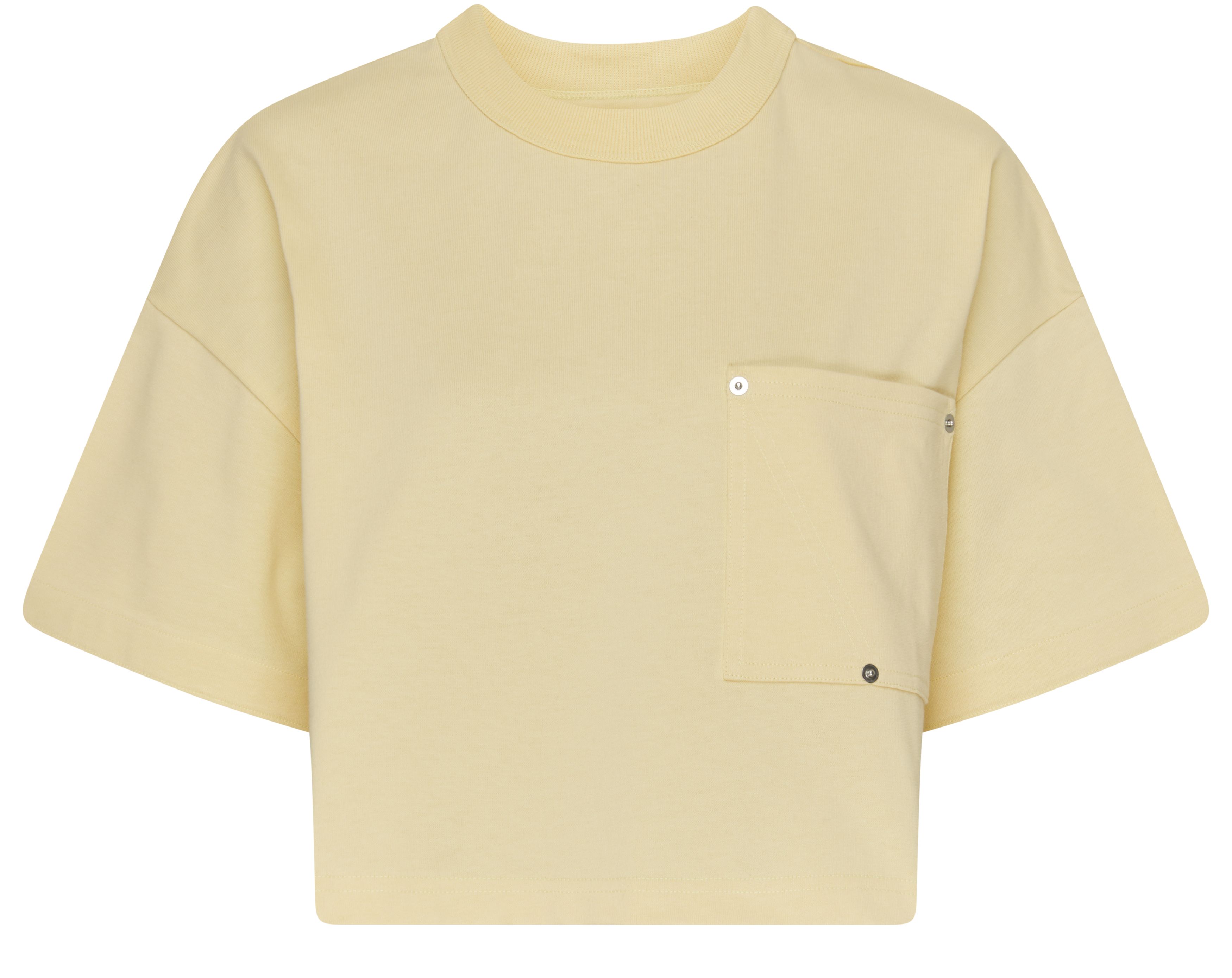 Jersey cropped t-shirt with V pocket