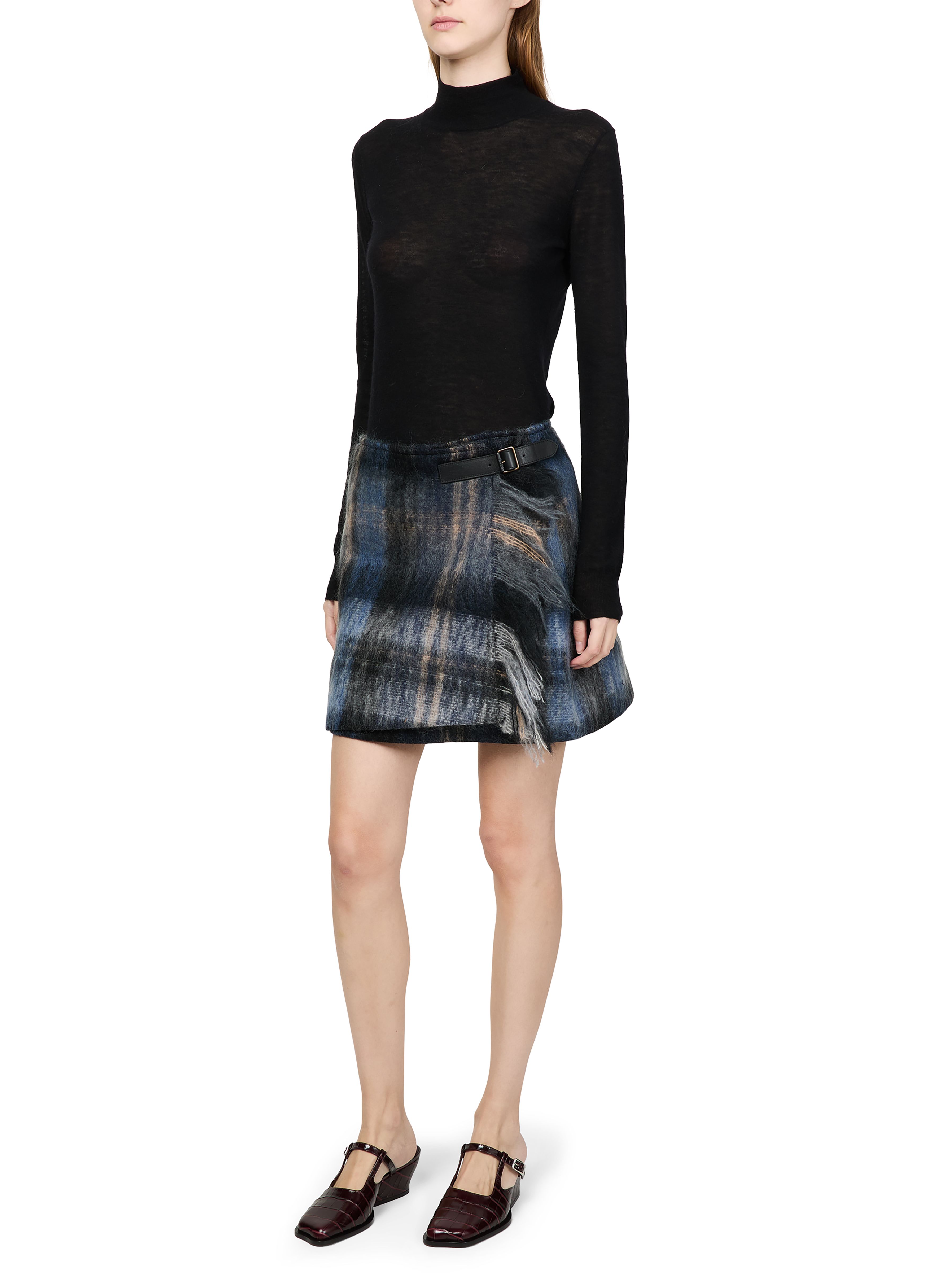 Mohair and wool blend mini skirt thumbnail 6