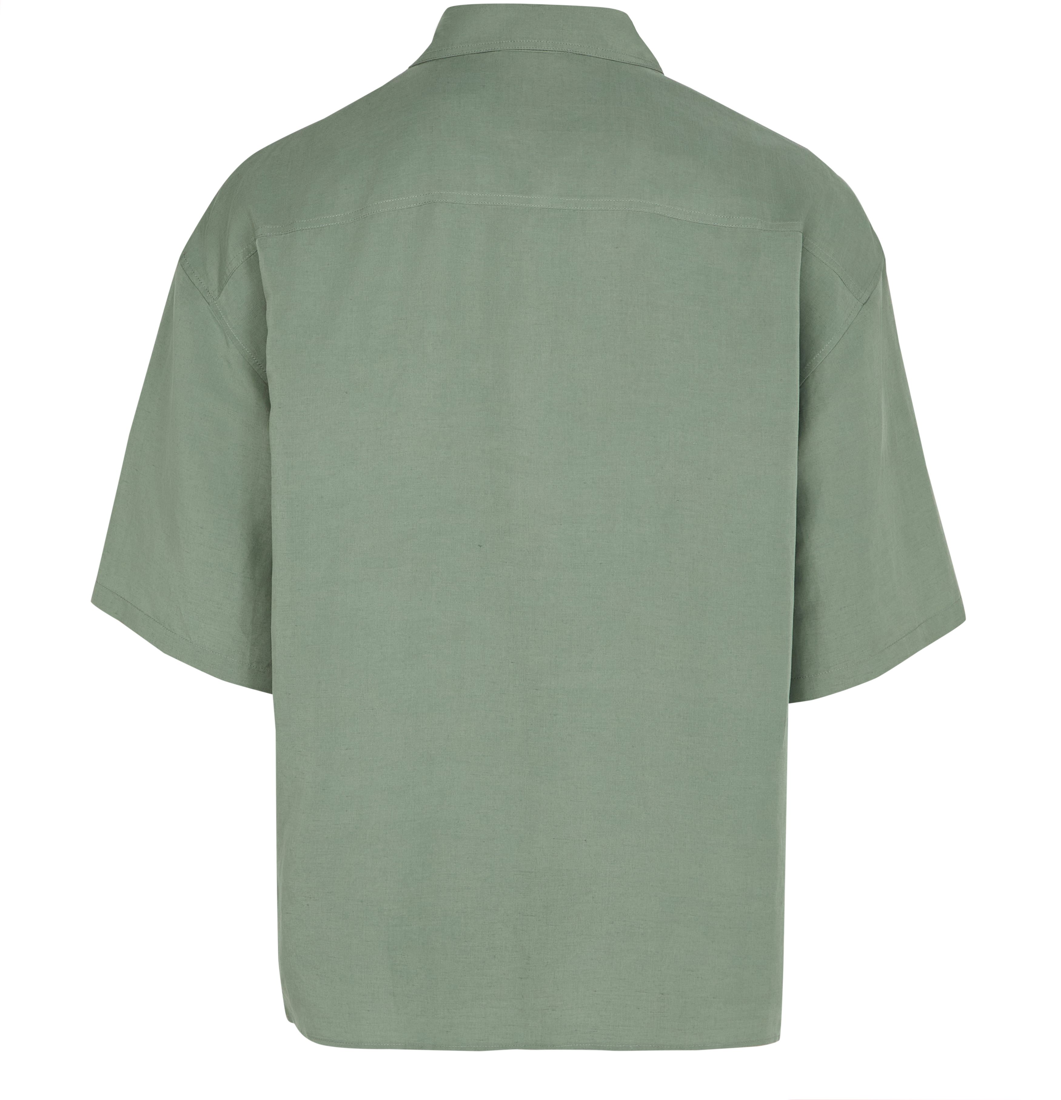 Short-sleeved linen and viscose shirt thumbnail 3