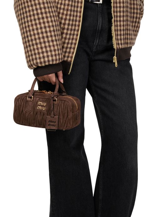 MIU MIU Small quilted suede Arcadie bag