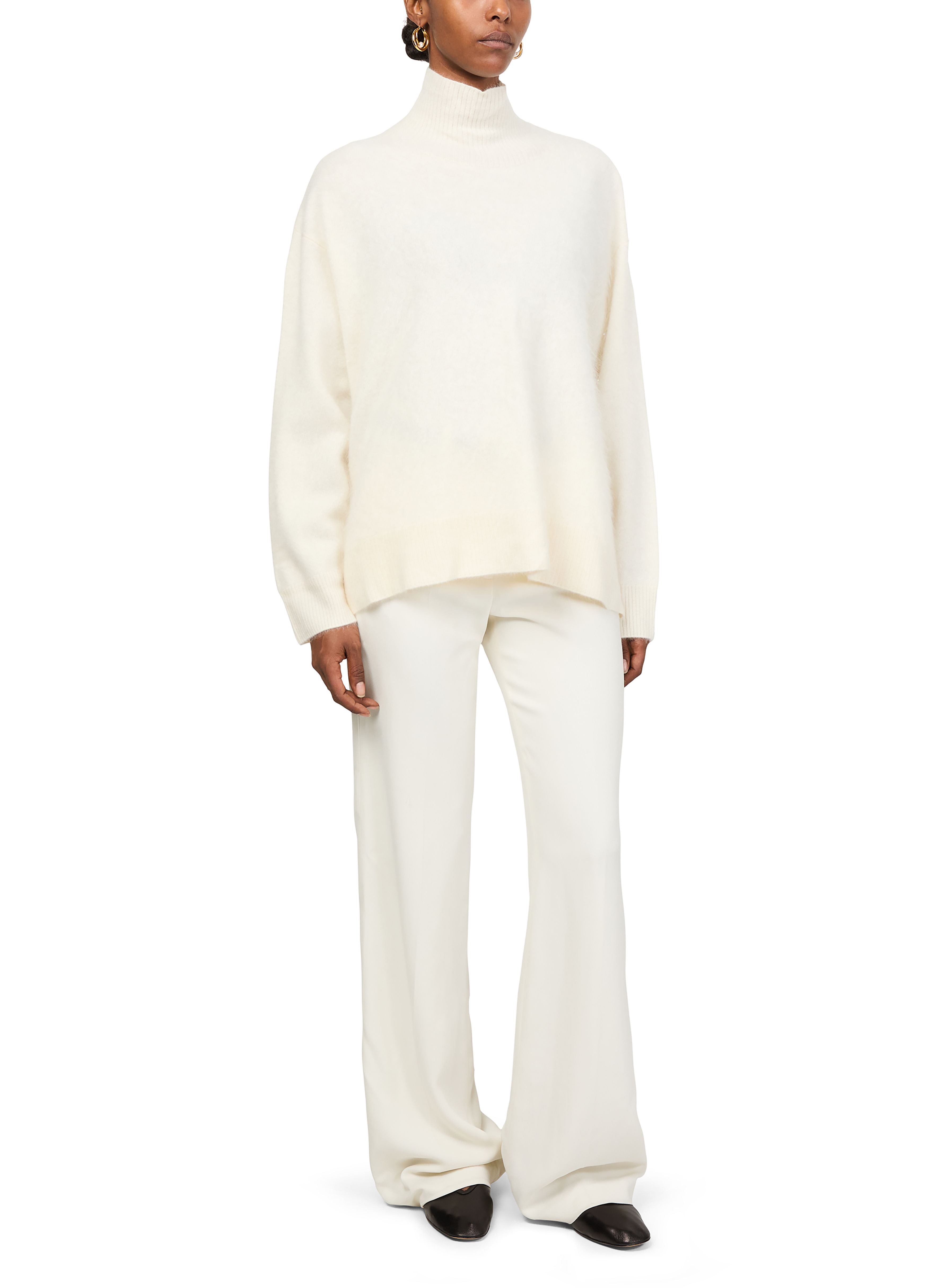 Oversized high-neck brushed cashmere sweater thumbnail 6