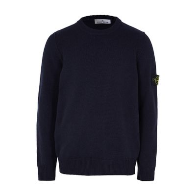 Stone Island Crew Neck Sweater In Blue