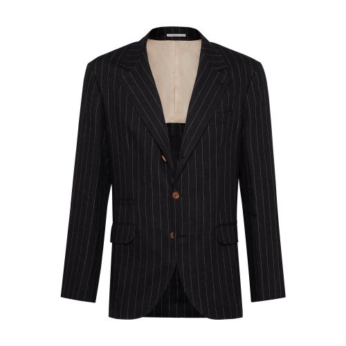 Deconstructed chalk stripe blazer