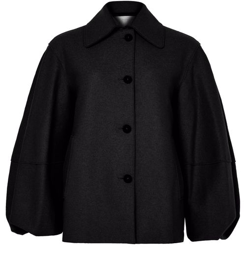 HARRIS WHARF LONDON Puff-sleeved jacket in pressed wool