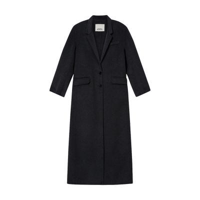 Isabel Marant Clesa Long Double-sided Coat In Grey