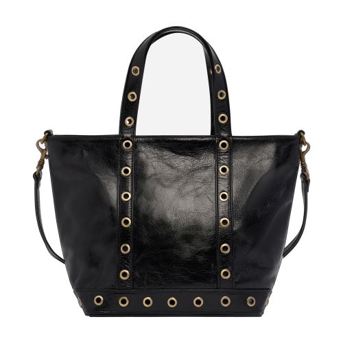 S cracked leather tote bag