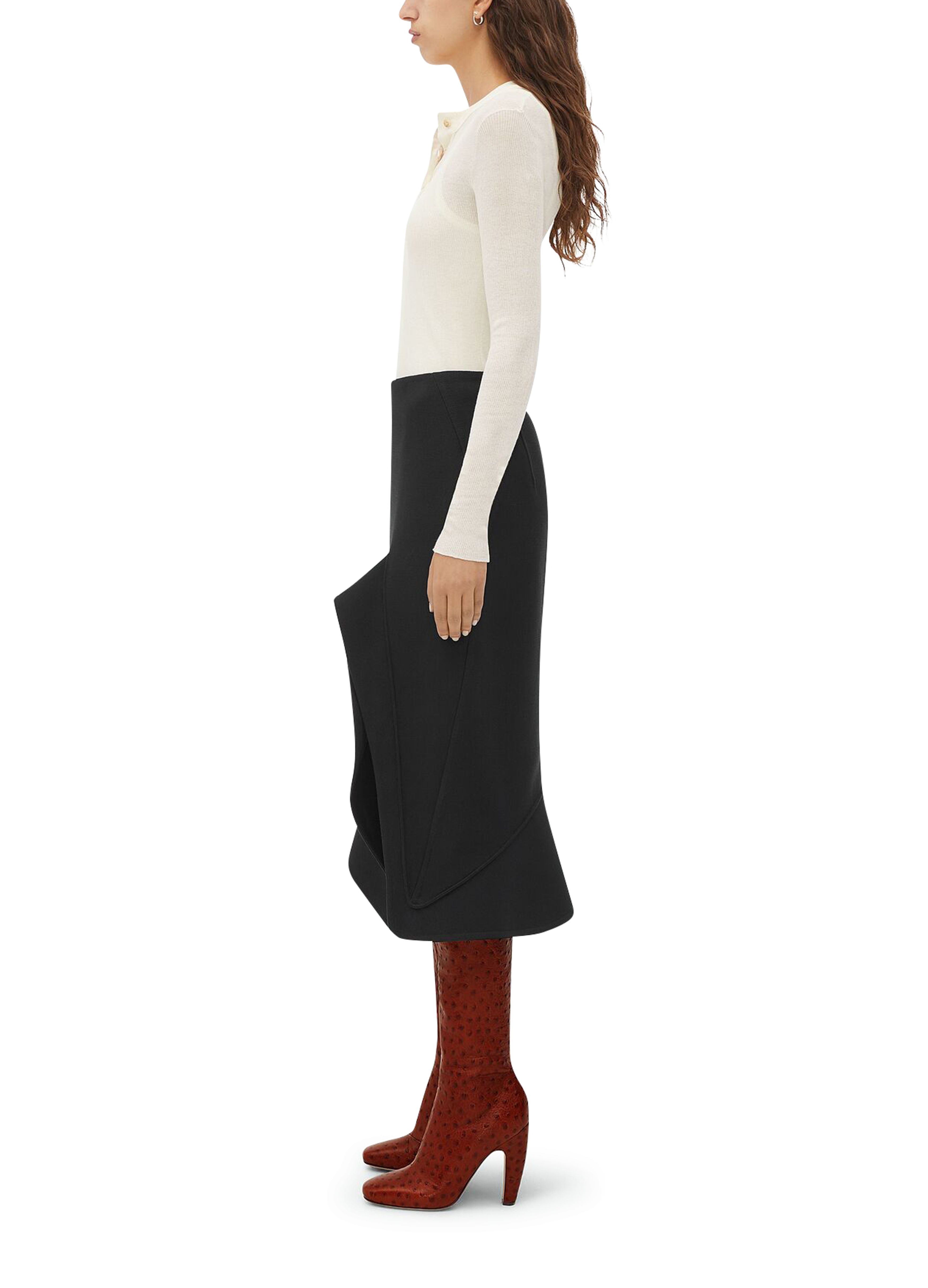 Midi skirt with split thumbnail 4