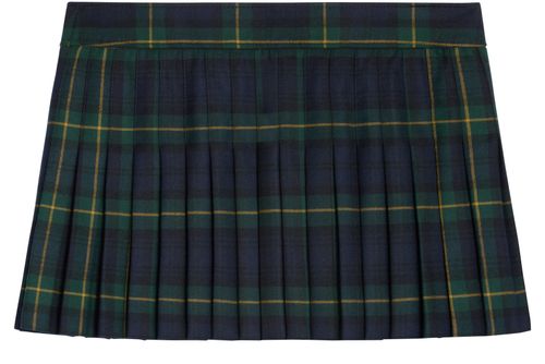 CELINE Mini jupe kilt en laine tartan