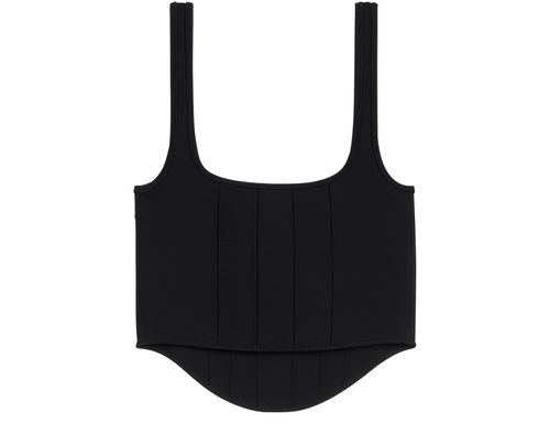 CELINE Corset crop top in underpinning viscose