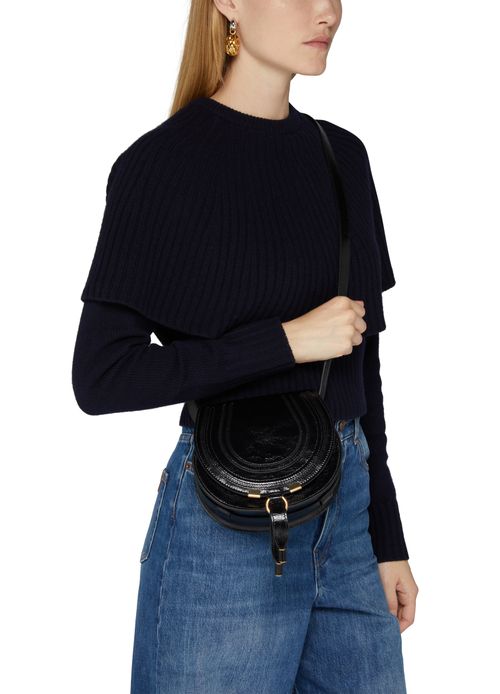 CHLOE Marcie small glossy leather shoulder bag