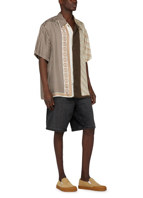 LOEWE Short-sleeve shirt in silk with stripes