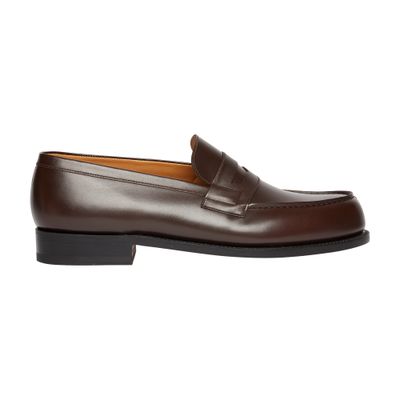 Shop Jm Weston Flat Loafers In Brown