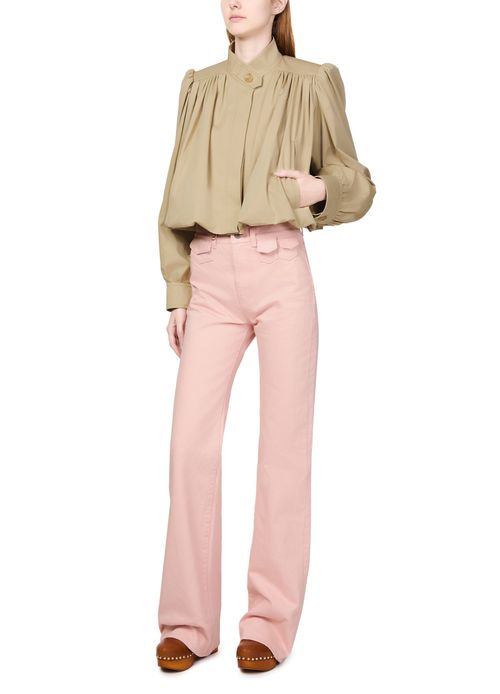 CHLOE Linen and cotton gathered jacket