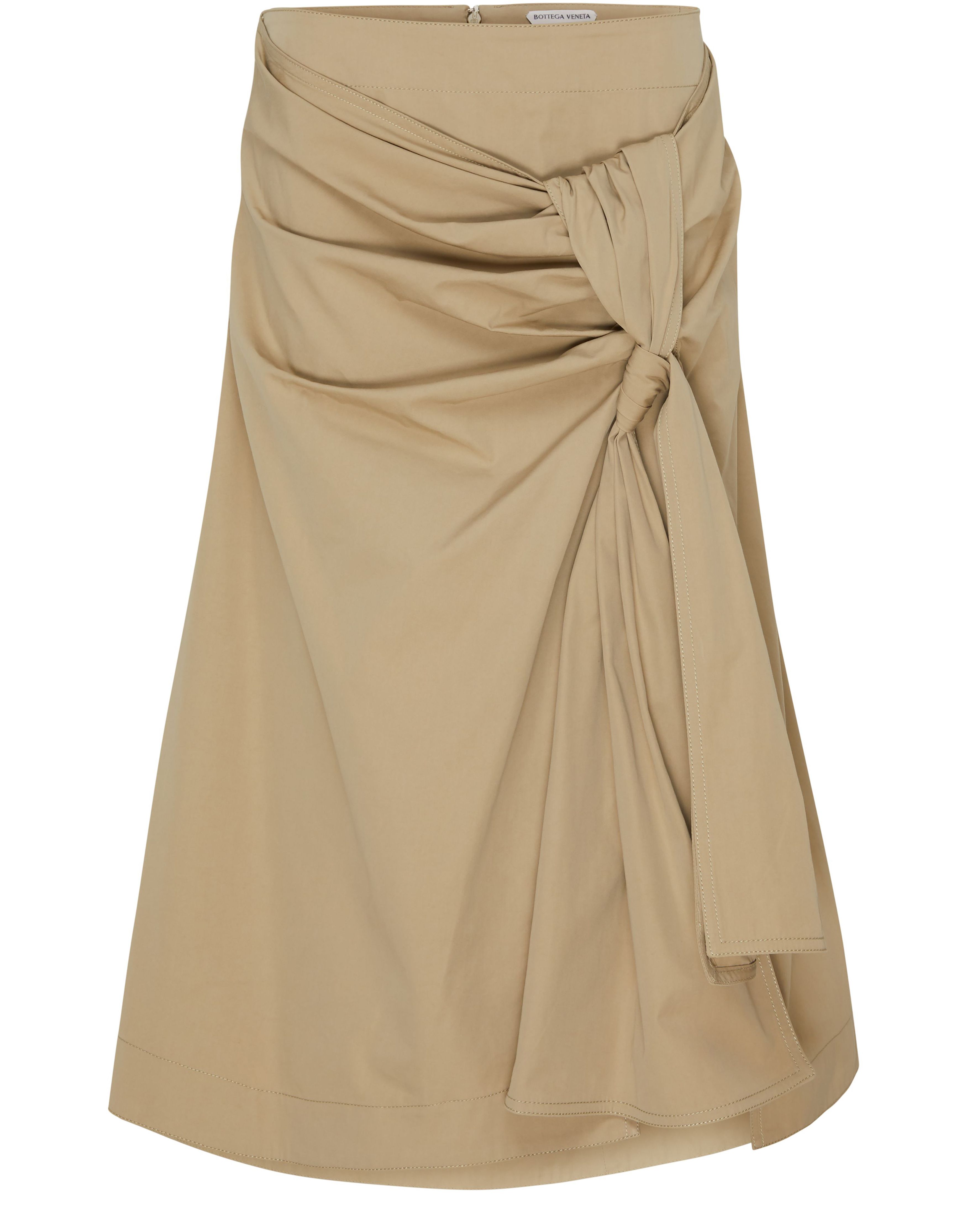 Compact cotton skirt with knot detail