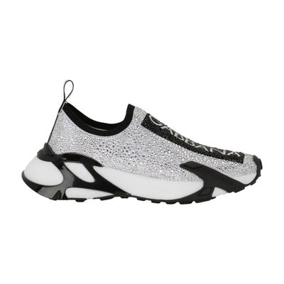 Dolce & Gabbana Fast Sneakers With Rhinestones In White_black