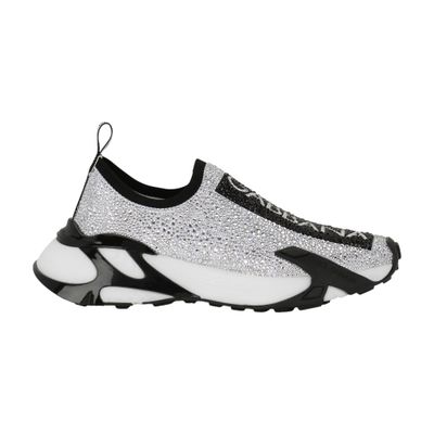 Shop Dolce & Gabbana Fast Sneakers With Rhinestones In White_black