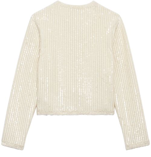 CELINE Embroidered jacket in ribbed mohair cardigan