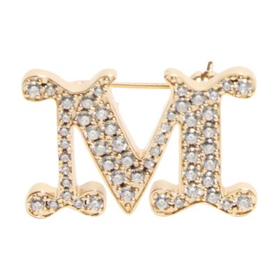Max Mara Teddy Bear Pins In Gold