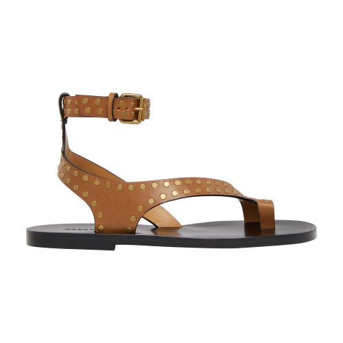 Isabel Marant Jiona Stud-embellished Ankle Strapped Sandals In Havana