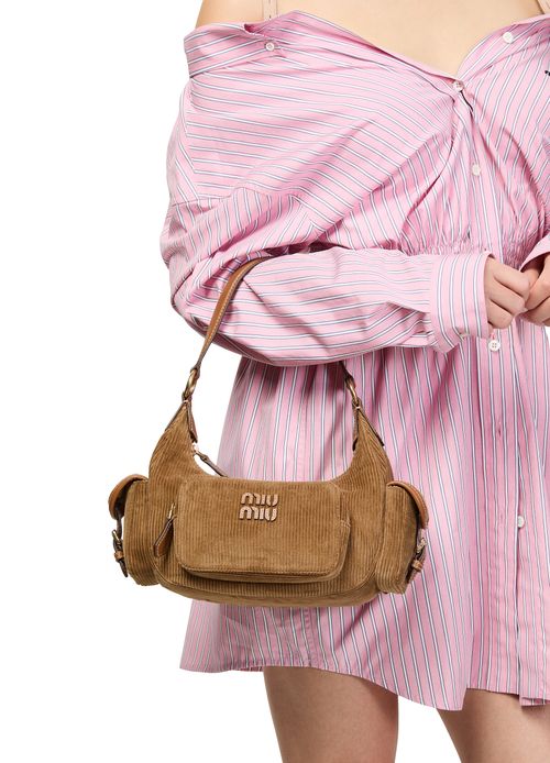 MIU MIU Corduroy bag with multiple pockets