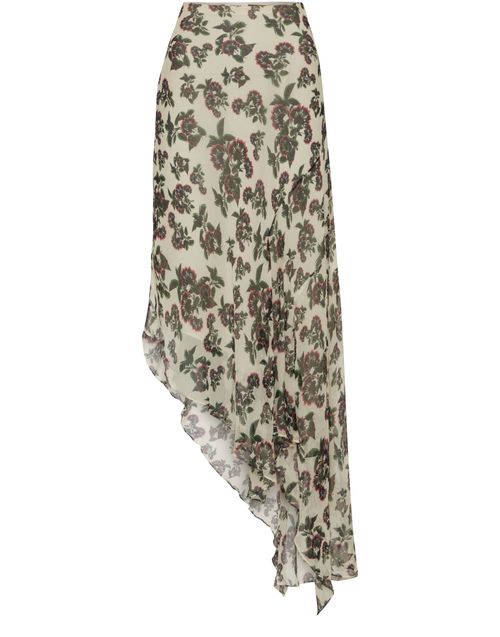 CELINE Asymmetrischer Rock aus Seidenkrepp