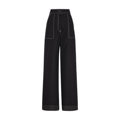 Shop Max Mara Oboli Wide-leg Pants In Black