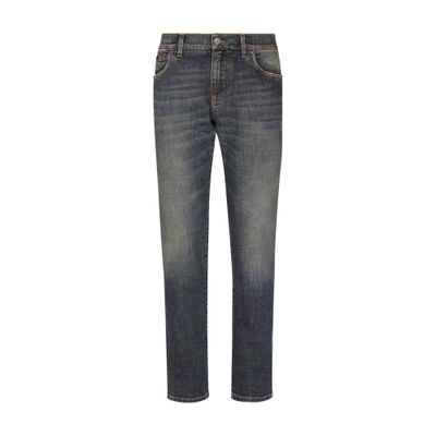 Dolce & Gabbana Light Blue Wash Skinny Stretch Jeans In Multicolor