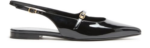 CELINE Slingbacks Celine judy plate en cuir de veau verni