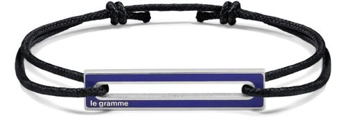 LE GRAMME 1,7g polished sterling silver lacquered cord bracelet