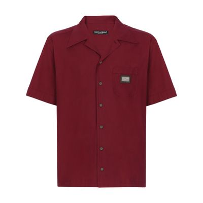 Dolce & Gabbana Cotton Hawaiian Shirt In Wine