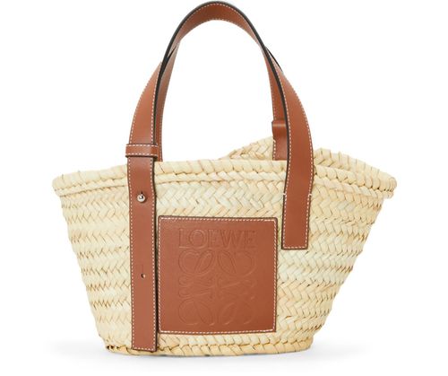 LOEWE Anagram Basket bag in raffia and calfskin