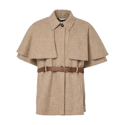 Max Mara Belted Cape In Neutral